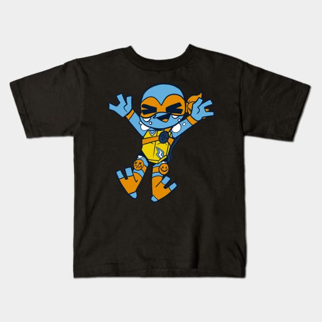 Mikey Aroace Flag ROTTMNT Kids T-Shirt by lillastarr